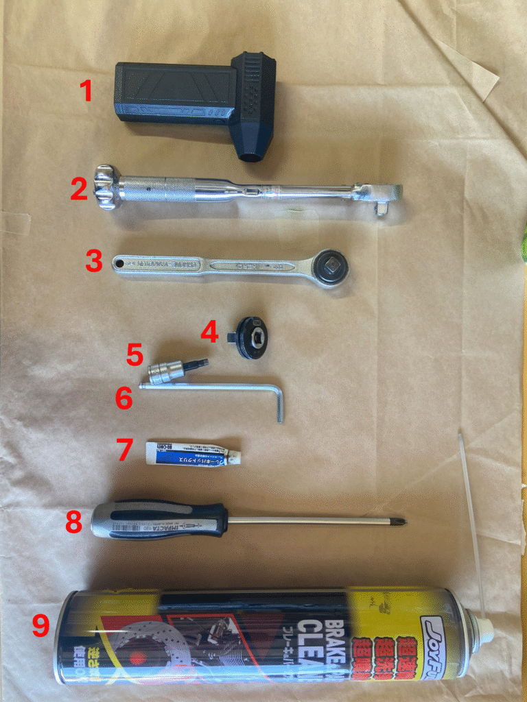 Tools needed for motorcycle front brake pad replacement